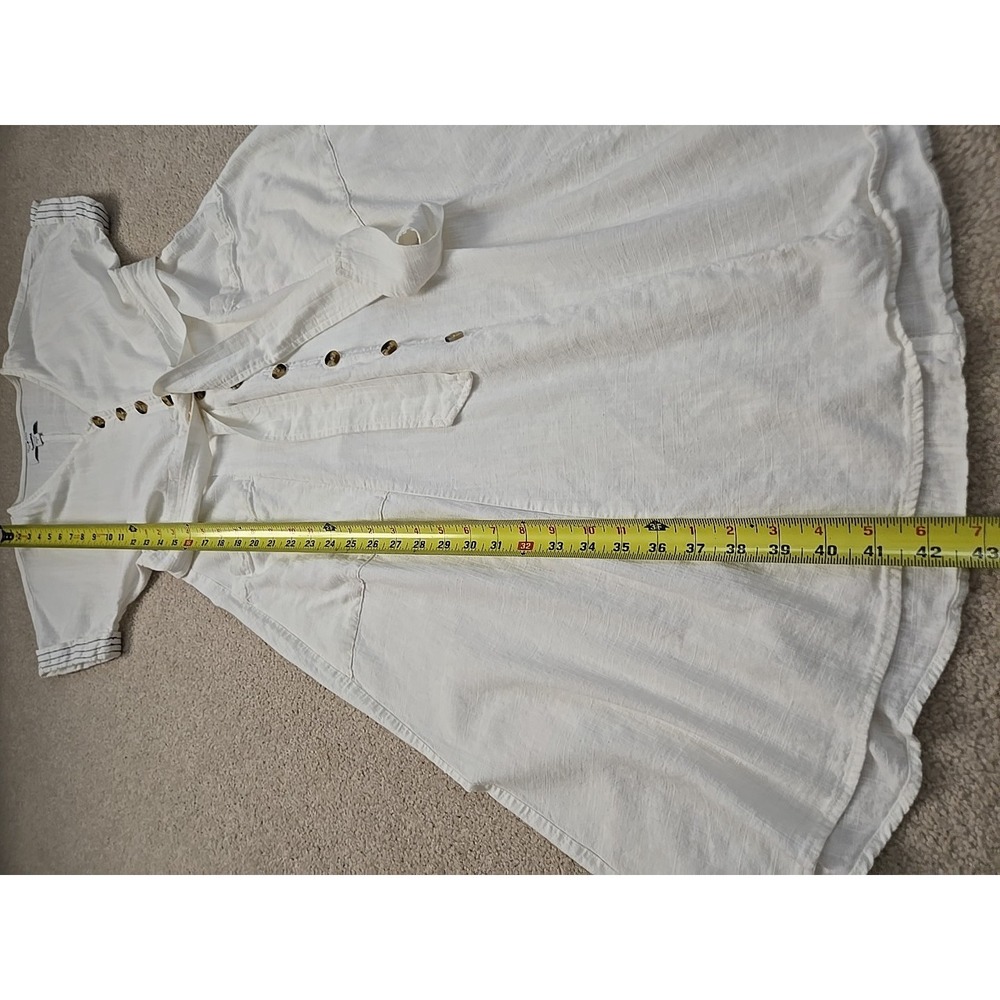 SONOMA Goods for Life + Now & Gen Linen-Blend Midi ShirtdressWhite Sz S - Picture 8 of 10